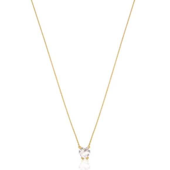 Tous Short Bear and Rock Crystal Quartz Necklace Color Pills - Picture 1 of 9